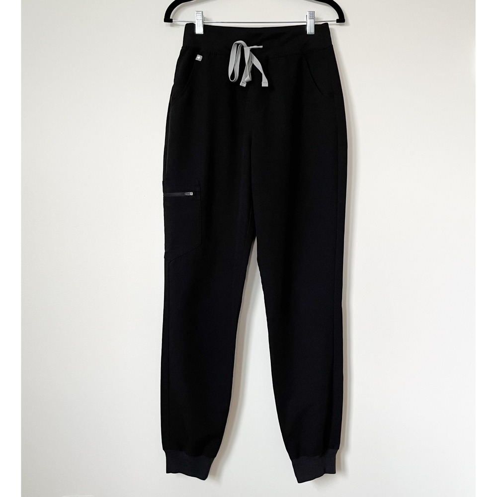 FIGS High Rise Jogger Scrub Pant Black Womens Small Tall
